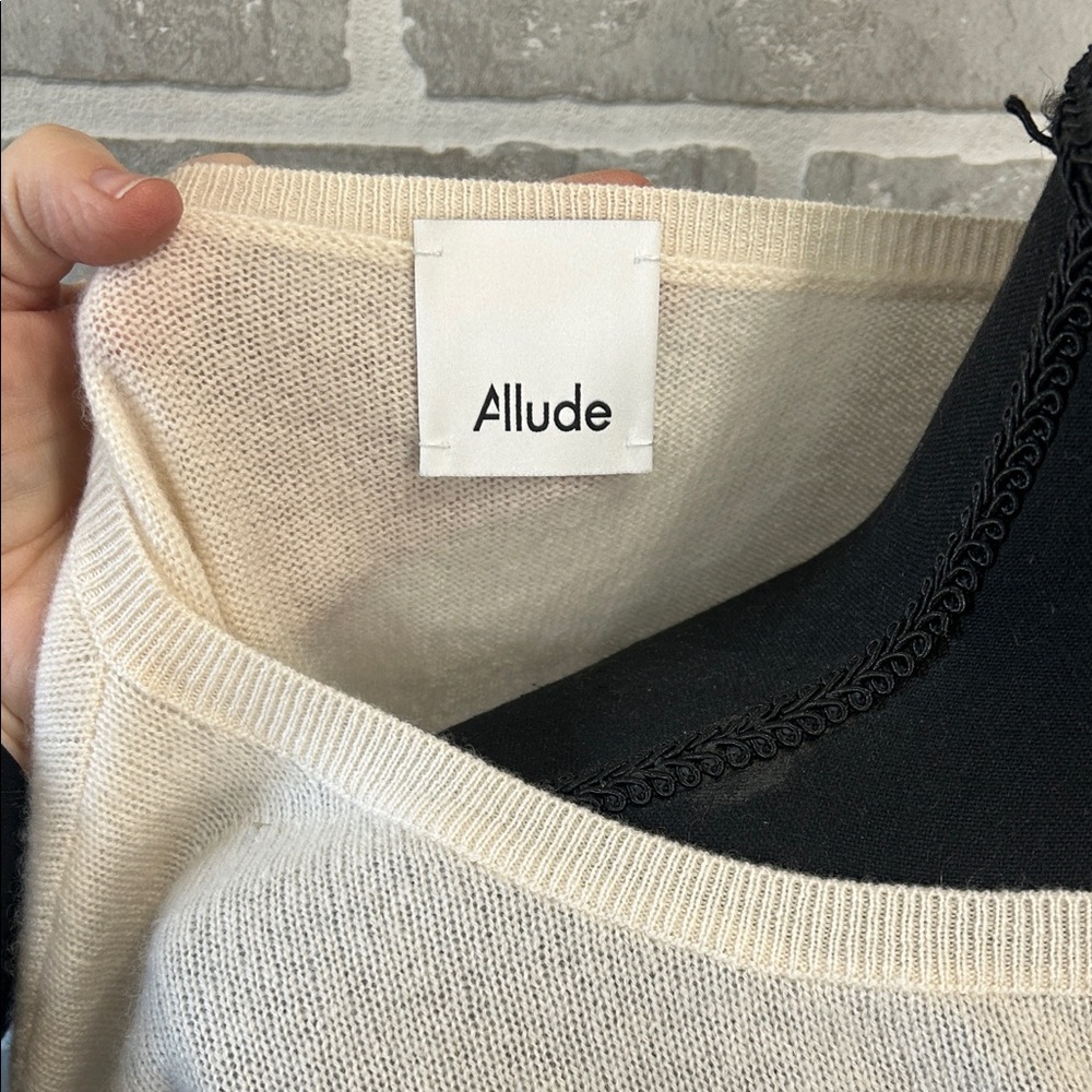Allude 100% Cashmere Oversized Cream Sweater Size S Luxury Minimalist Luxury - Picture 7 of 14